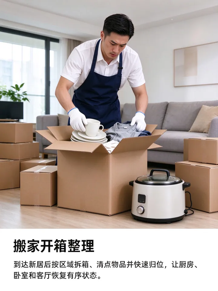 搬家整理：打包搬运前后物品分类，新家按区域归位复原