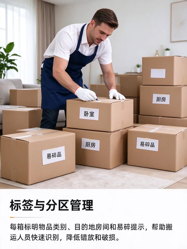 搬家整理：打包搬运前后物品分类，新家按区域归位复原