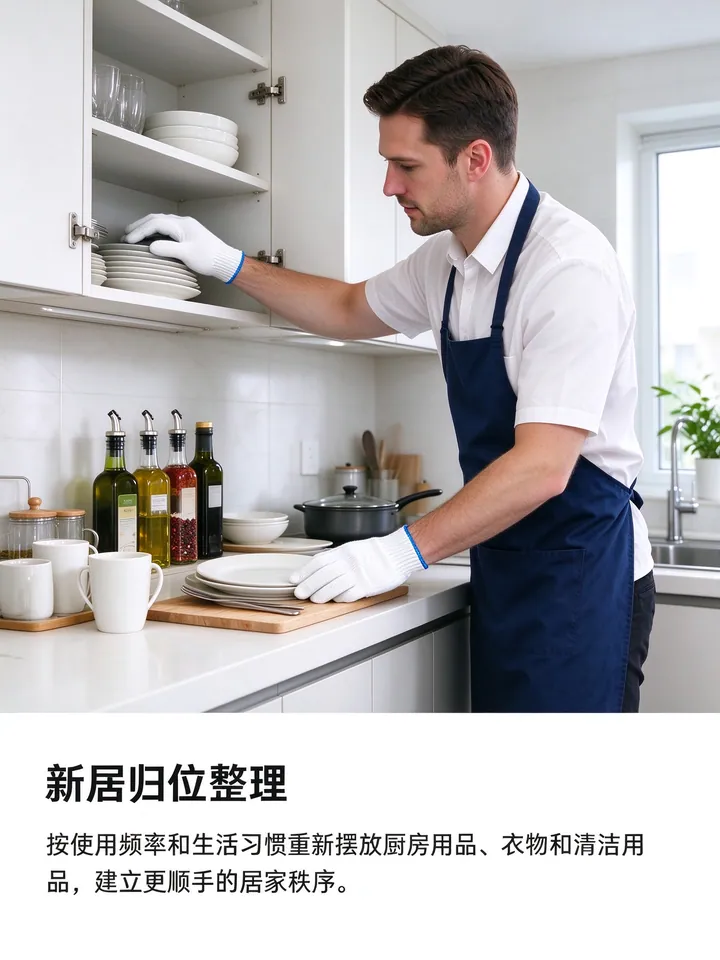 搬家整理：打包搬运前后物品分类，新家按区域归位复原