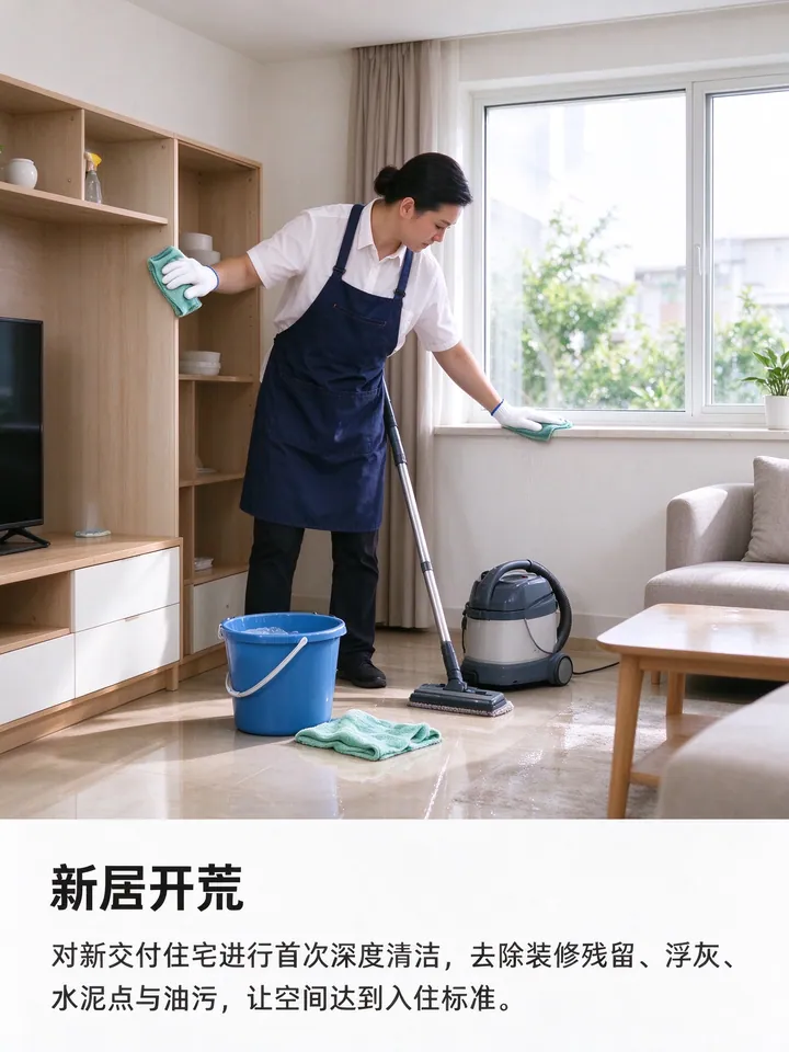 新居开荒：装修后粉尘、胶渍、漆点清理与全屋除渍