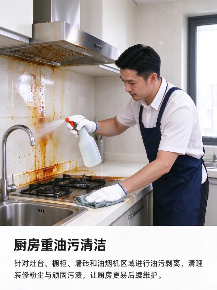 新居开荒：装修后粉尘、胶渍、漆点清理与全屋除渍